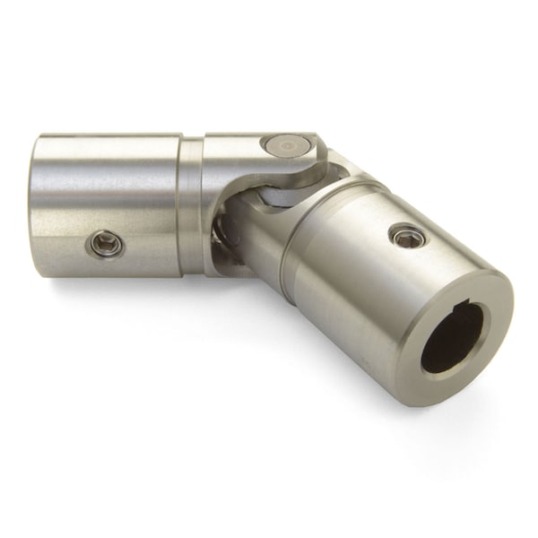 Ruland Single U-Joint, 28 mm x 28 mm Bores, 63.4 mm OD, Stainless USSK40-28MM-28MM-SS
